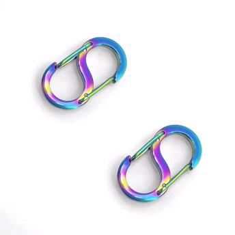 Карабин на две стороны из нержавеющей стали 16х8,5 мм 1 шт. Радужный