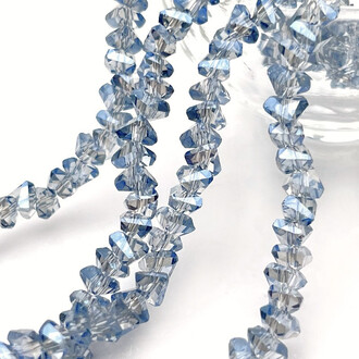 Бусины Swarovski огранка треугольник 6 мм Ø 1 мм 30 см (+-85 шт.) Серебристый АВ прозрачный