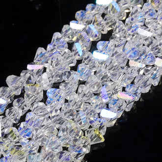 Бусины Swarovski огранка треугольник 4 мм Ø 1 мм 35 см (+-130 шт.) Прозрачный АВ