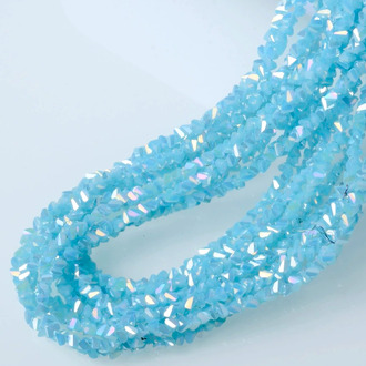 Намистини Swarovski огранювання трикутник 6 мм Ø 1 мм 35 см (+-85 шт.) Небесний АВ