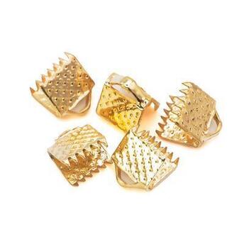 Окончание зажим для лент 10х7 мм Золото +-50 шт.