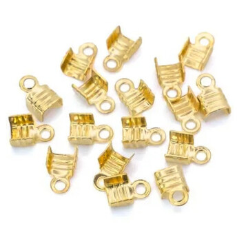 Окончание зажим для шнуров 3х6 мм +-200 шт. Золотистый яркий