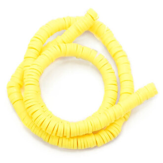 Бусины из полимерной глины Круг 6х1 мм Желтый 40 см (+-350 шт.)