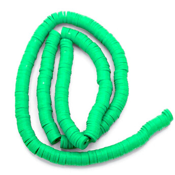 Бусины из полимерной глины Круг 6х1 мм 40 см (+-350 шт.) Салатовый неон