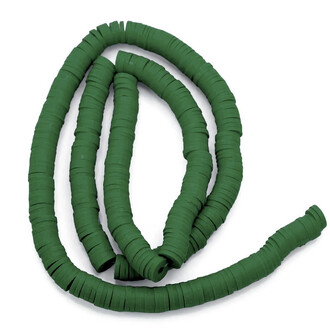 Бусины из полимерной глины Круг 6х1 мм 40 см (+-350 шт.) Зеленый темный