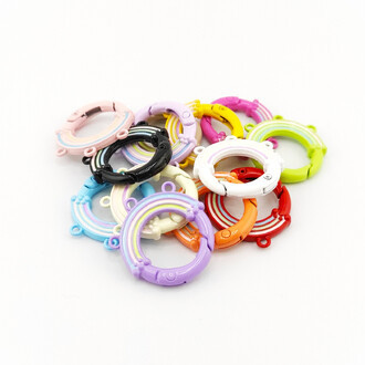 Карабин Радуга 26х27х5 мм 3 колечка Ø 1,7 мм 3 шт. Разные цвета