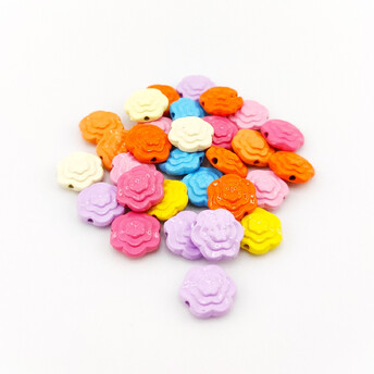 Бусина разделитель металлическая Цветок 10х11х4 мм Ø 1 мм 3 шт. Разные цвета