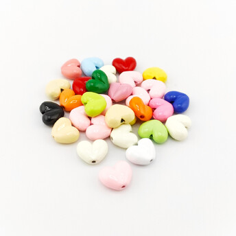 Бусина разделитель металлическая Сердце 10х8х5 мм Ø 1 мм 3 шт. Разные цвета