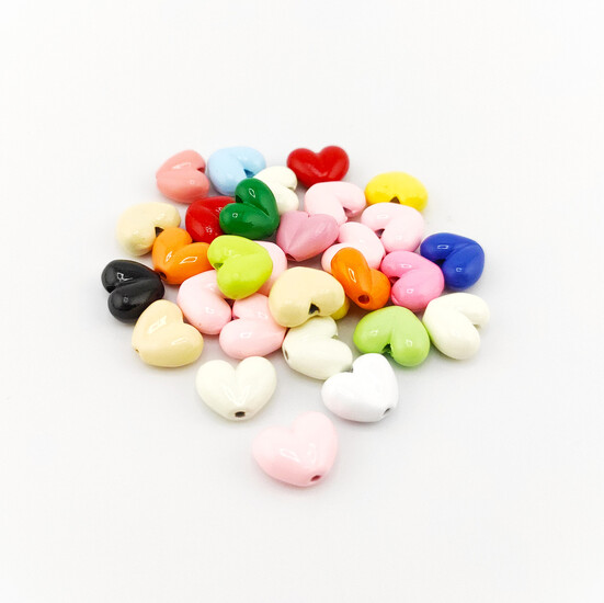 Бусина разделитель металлическая Сердце 10х8х5 мм Ø 1 мм 3 шт. Разные цвета