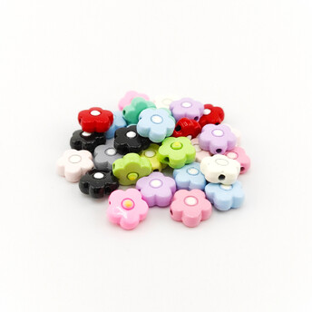 Бусина разделитель металлическая Цветочек 10х10х4 мм Ø 1,3 мм 3 шт. Разные цвета