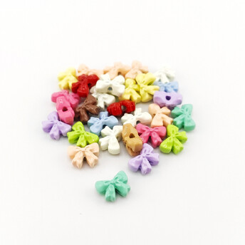 Бусина разделитель металлическая Бантик 8х10х5 мм Ø 1,6 мм 3 шт. Разные цвета