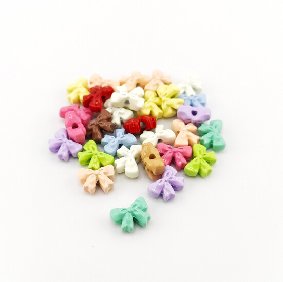 Бусина разделитель металлическая Бантик 8х10х5 мм Ø 1,6 мм 3 шт. Разные цвета