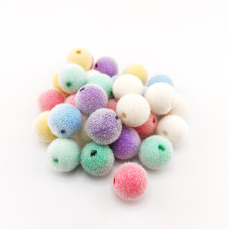 Бусина бархатная Шар 16 мм Ø 3 мм 3 шт. Разные цвета