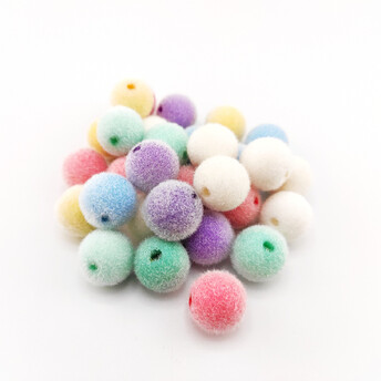 Бусина бархатная Шар 16 мм Ø 3 мм 3 шт. Разные цвета