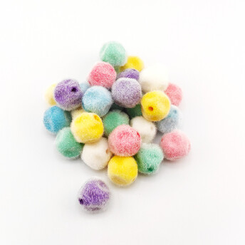 Бусина бархатная Многоугольник 15х16 мм Ø 2,7 мм 3 шт. Разные цвета