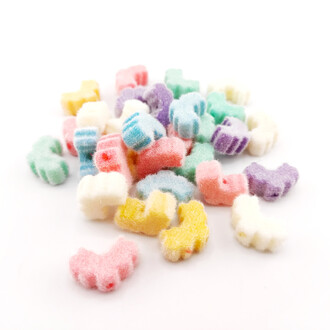 Бусина бархатная Пиксель сердечко 20х13х8 мм Ø 2,7 мм 3 шт. Разные цвета