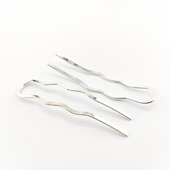 Заколка французская вилка для волос 73х17х2,5 мм 1 шт. Серебристый