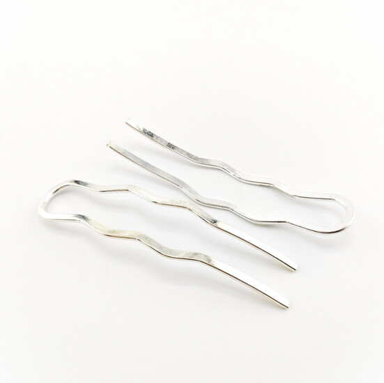 Заколка французская вилка для волос 73х17х2,5 мм 1 шт. Серебристый
