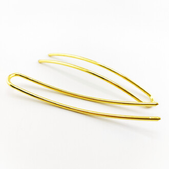 Заколка французская вилка для волос 18К 98х15х2,5 мм 1 шт. Золотистый яркий