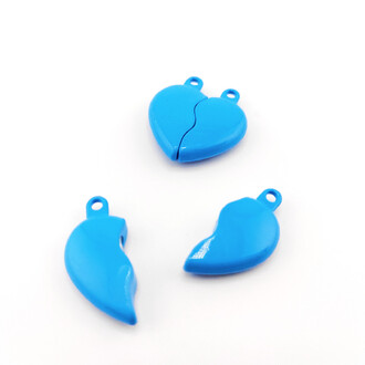 Замок подвеска магнитная Сердце 21,5х25х6 мм 1 шт. Голубой