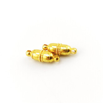 Замок магнитный Орнамент овал 18х6 мм 1 шт. Золотистый яркий