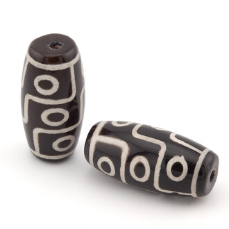 Бусина Дзи 9 глаз 30х14 мм 1 шт. (приносит моментальную удачу и богатство)