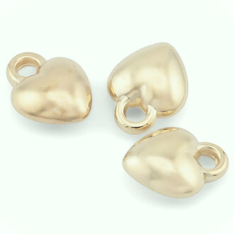 Бусины подвески Сердце +-50 шт. 11х9 мм Золотистый