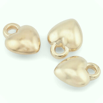 Намистини підвіски Серце +-50 шт. 11х9 мм Золотистий