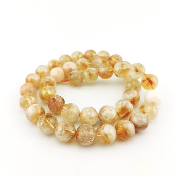 Цитрин бусины из камня 10 мм +-37 см 1 шт.
