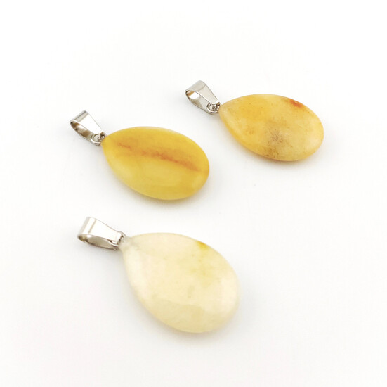 Кулон капля Цитрин (имит) 16х6х34 мм 1 шт.