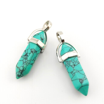 Кулон кристалл Бирюза 41х8 мм 1 шт.