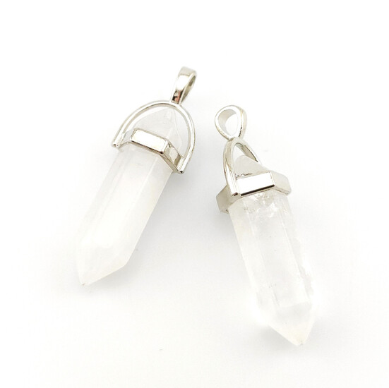 Кулон кристалл Горный хрусталь 41х8 мм 1 шт.