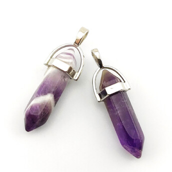 Кулон кристалл Аметист 41х8 мм 1 шт.
