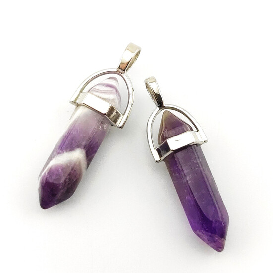 Кулон кристалл Аметист 41х8 мм 1 шт.