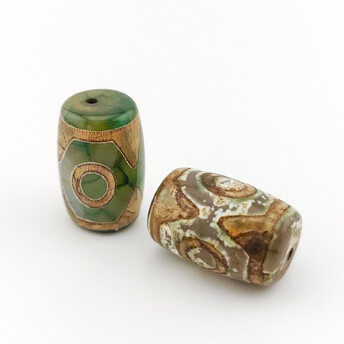 Бусина Дзи 3 глаза 21х14 мм 1 шт. (усиливает мудрость и разум)