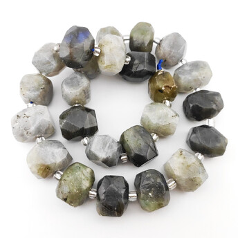 Лабрадор бусины из камня граненые самородки 12-17 мм +-37 см 24 шт.