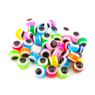 Бусины Глаз 8 мм Ø 1,6 мм +- 40 шт. Микс цветов