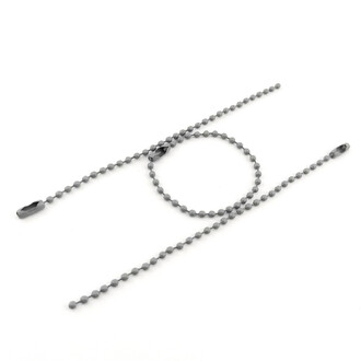 Цепь шариковая для брелков +-20 шт. 2,4х120 мм Серый