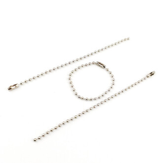 Цепь шариковая для брелков +-20 шт. 2,4х120 мм Платина