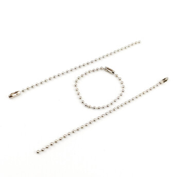 Цепь шариковая для брелков +-20 шт. 2,4х120 мм Платина