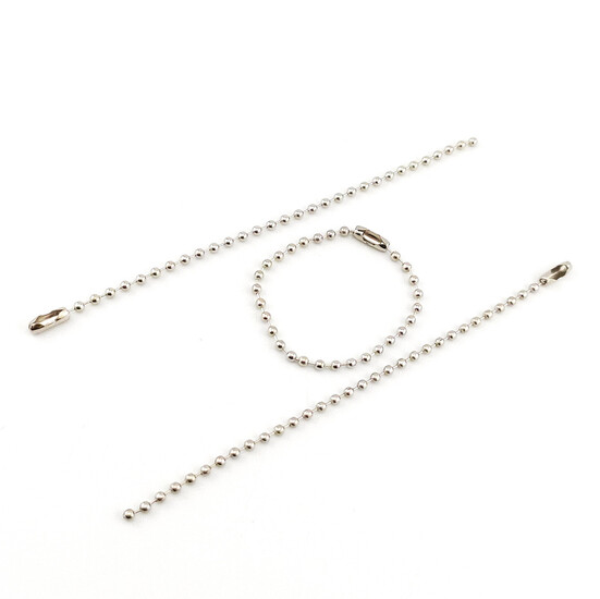 Цепь шариковая для брелков +-20 шт. 2,4х120 мм Платина