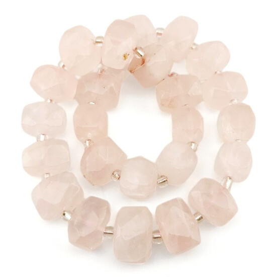 Розовый кварц бусины из камня граненые самородки 12-17 мм +-37 см 25 шт.