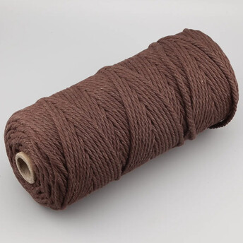 Канат для макраме веревка хлопковая 3 мм +-100 м Коричневый