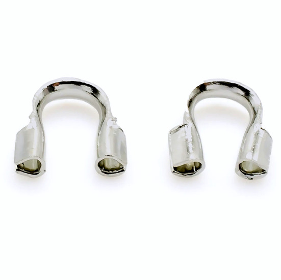 Протектор для шнура лески из нержавеющей стали 6х4,7 мм Ø 1,2 мм 10 шт. Платина