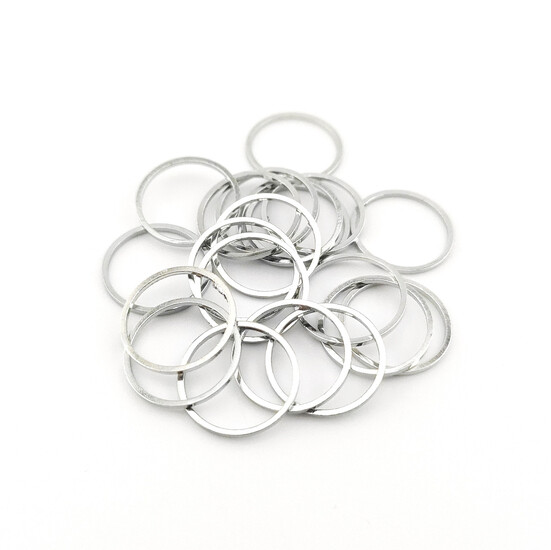 Кольца литые медные 15х0,9 мм Ø 13,3 мм 20 шт. Платина