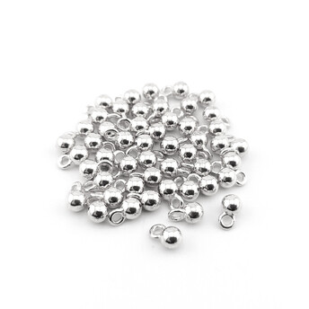 Подвеска утяжелитель для цепочек Шарик +-50 шт. 4х7 мм Платина