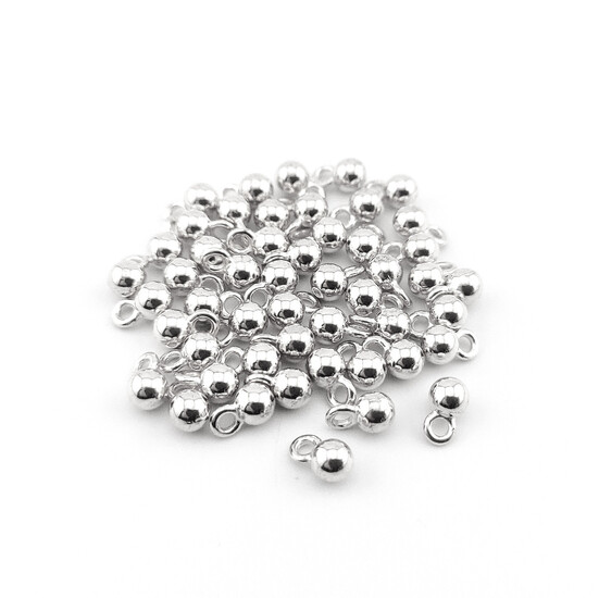 Подвеска утяжелитель для цепочек Шарик +-50 шт. 4х7 мм Платина