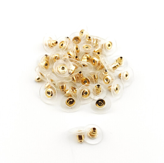 Заглушка для серьг со шляпкой 6х10 мм +-100 шт. Золотистый