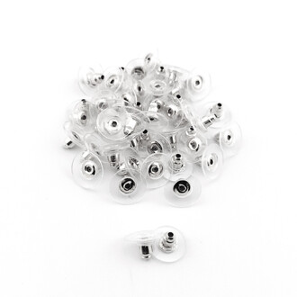 Заглушка для серьг со шляпкой 6х10 мм +-100 шт. Платина