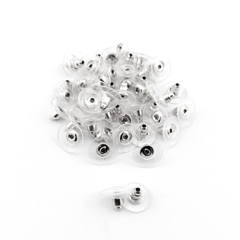 Заглушка для серьг со шляпкой 6х10 мм +-100 шт. Платина